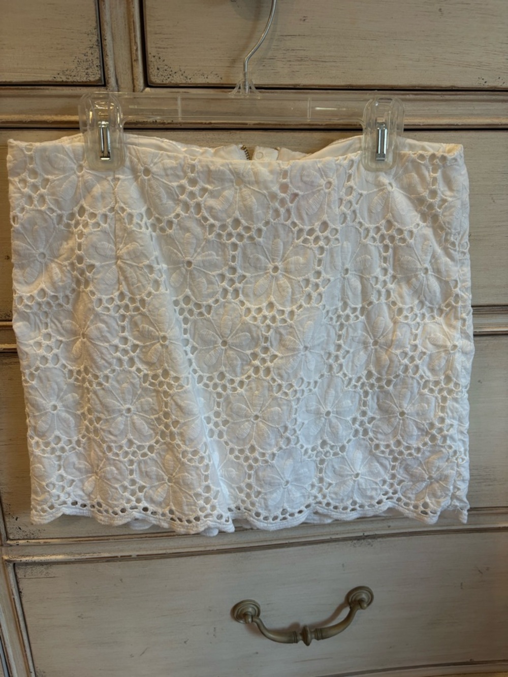 Lilly Pulitzer White Floral Eyelet Mini Skirt
